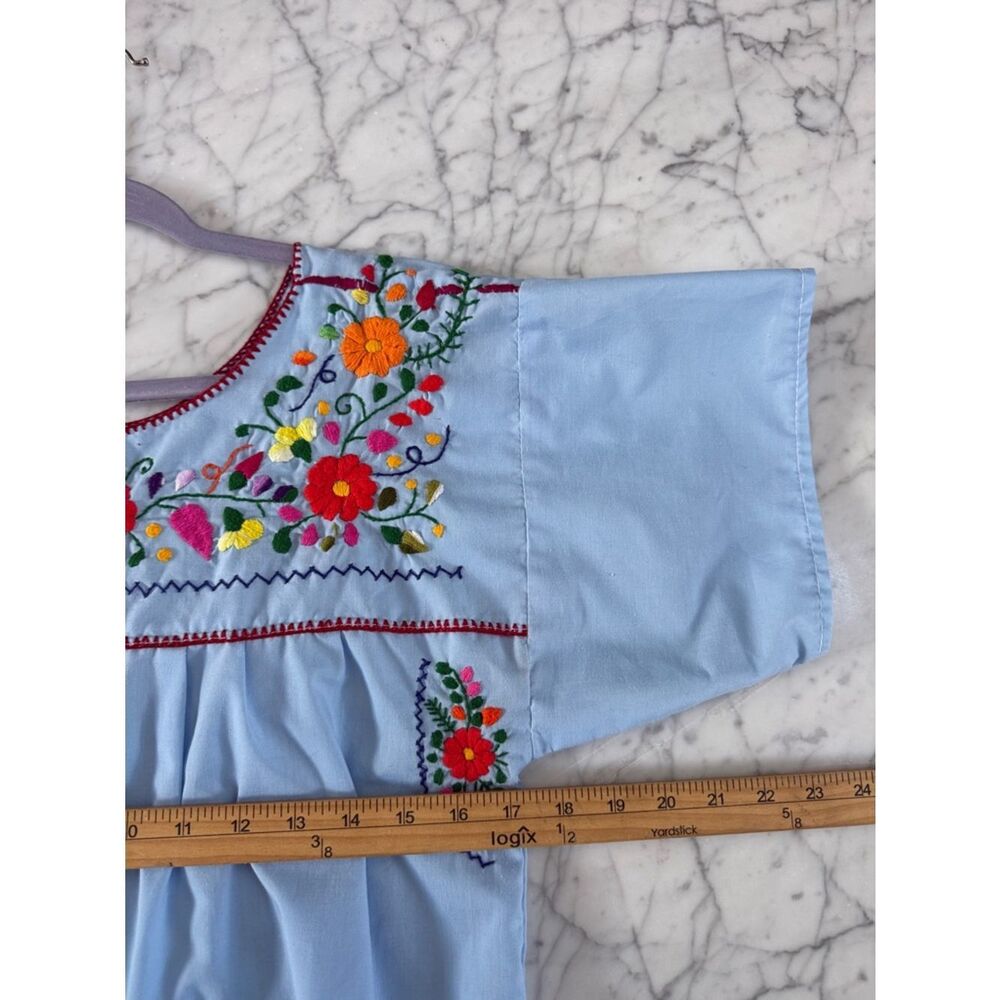 Sz M Embroidered Floral Mexican Dress - Picture 5 of 5